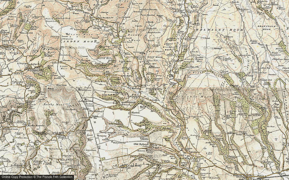 Old Map of Historic Map covering Timber Holme in 1903-1904