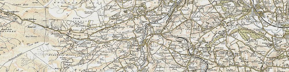 Old map of Haworth in 1903-1904