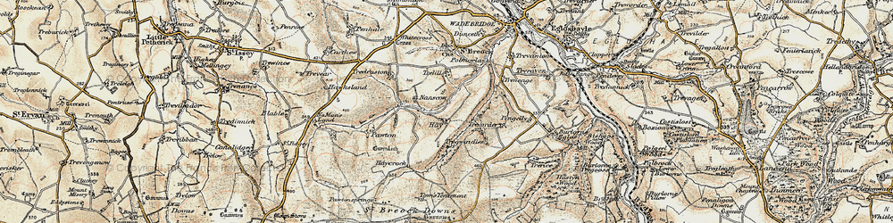 Old map of Trevorder in 1900