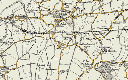 Old map of Hay Green in 1901-1902