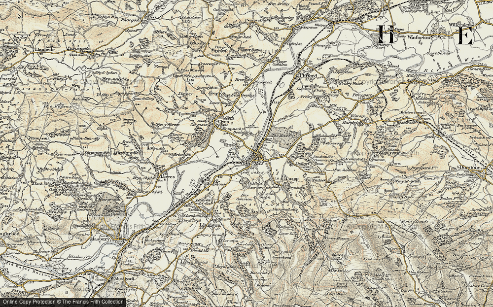 Old Map of Hay-on-Wye, 1900-1902 in 1900-1902