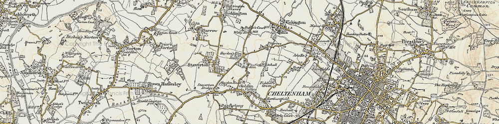 Old map of Hayden in 1898-1900