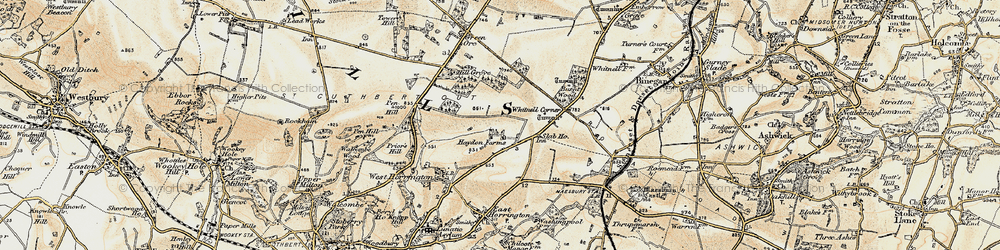 Old map of Whitnell Corner in 1899
