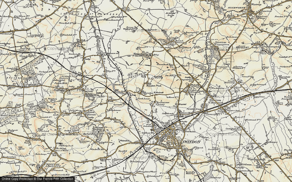 Old Map of Haydon Wick, 1898-1899 in 1898-1899