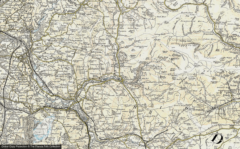 Old Map of Hayfield, 1903 in 1903