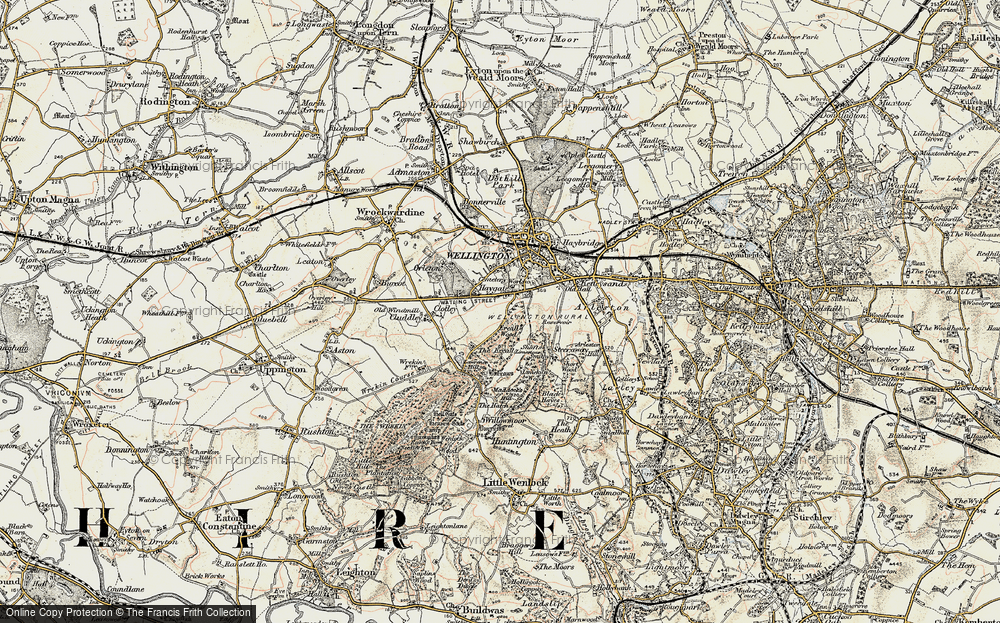 Old Map of Historic Map covering Lawrence's Hill in 1902