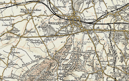 Old map of Haygate in 1902