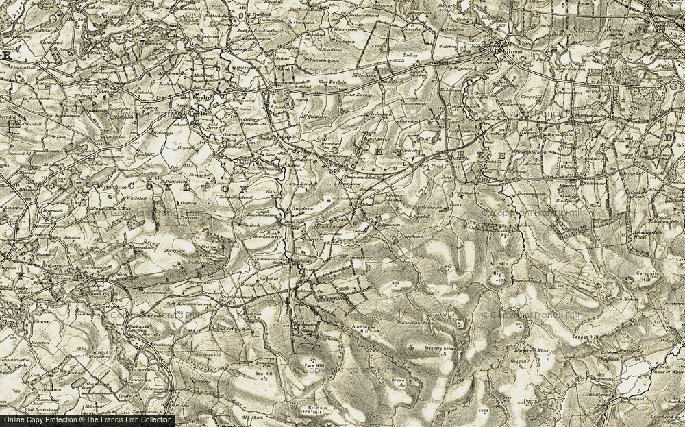 Old Map of Historic Map covering Whitehill in 1904-1906
