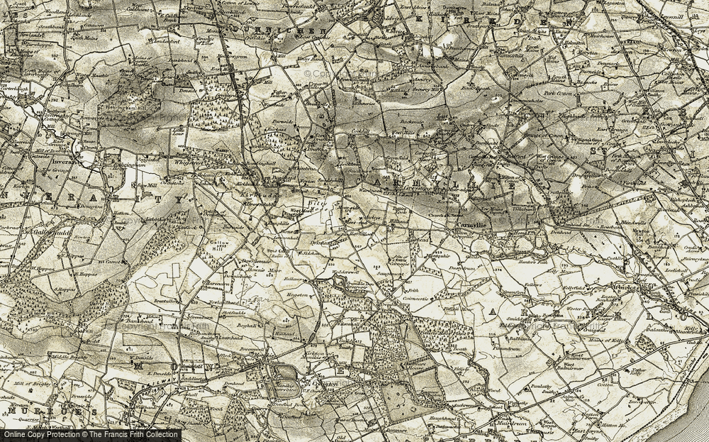 Old Map of Hayhillock, 1907-1908 in 1907-1908