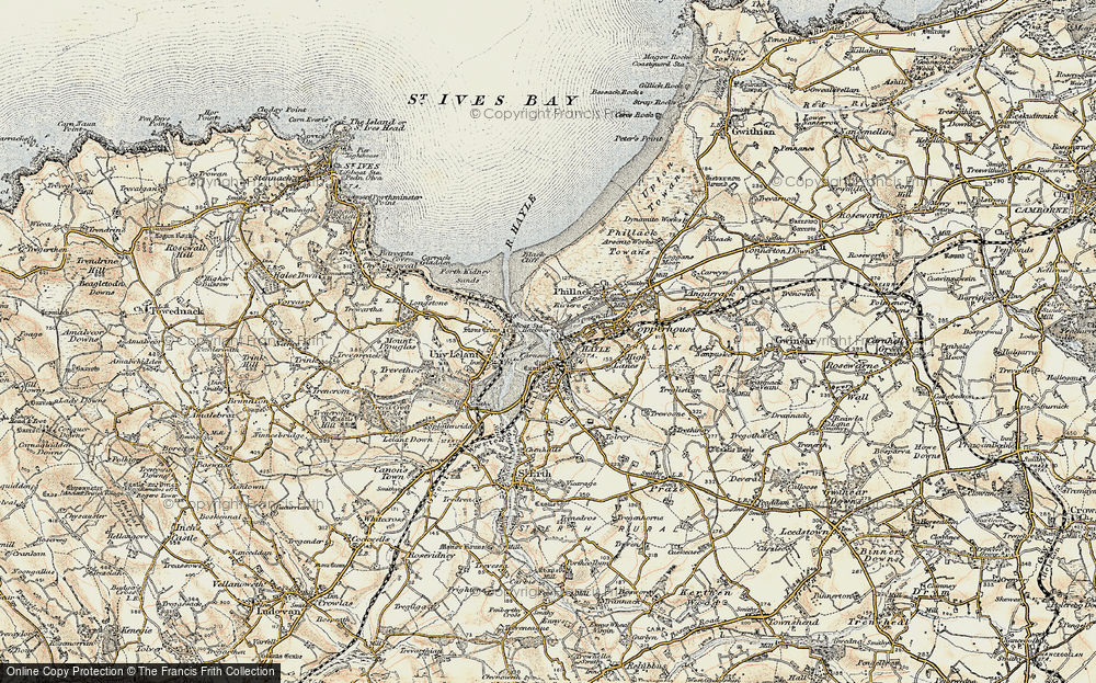 Old Map of Hayle, 1900 in 1900