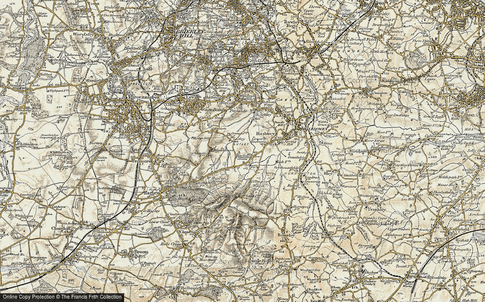 Old Map of Hayley Green, 1901-1902 in 1901-1902