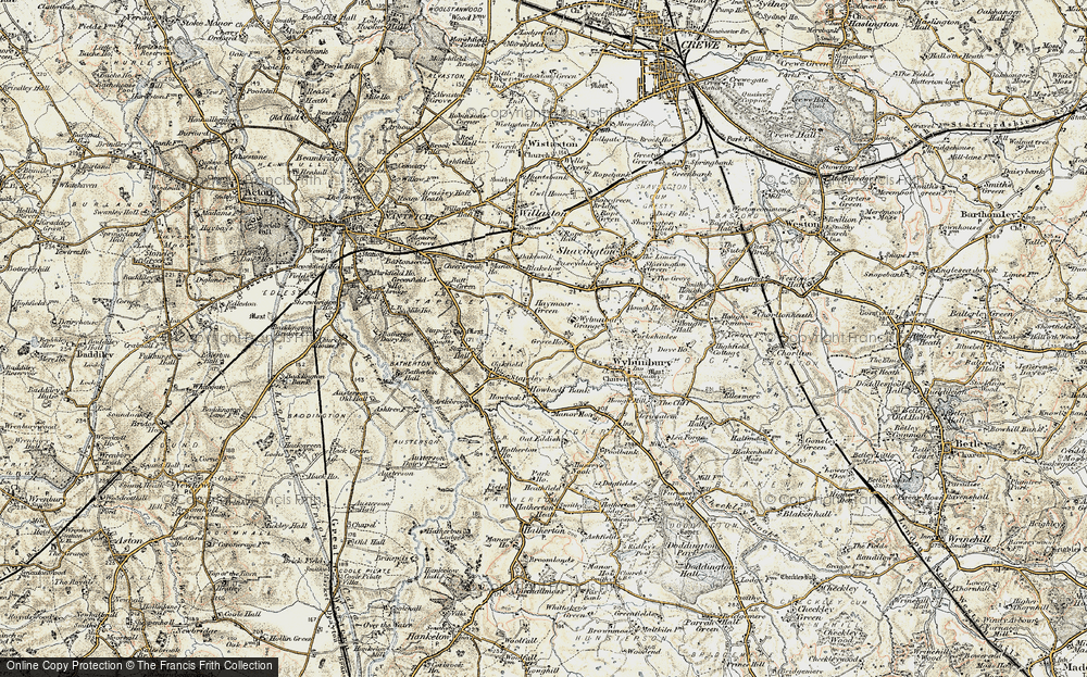 Old Map of Haymoor Green, 1902 in 1902