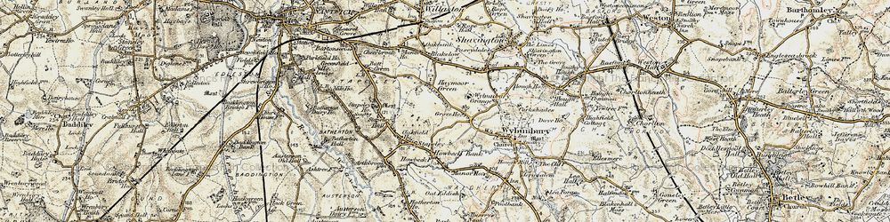 Old map of Haymoor Green in 1902