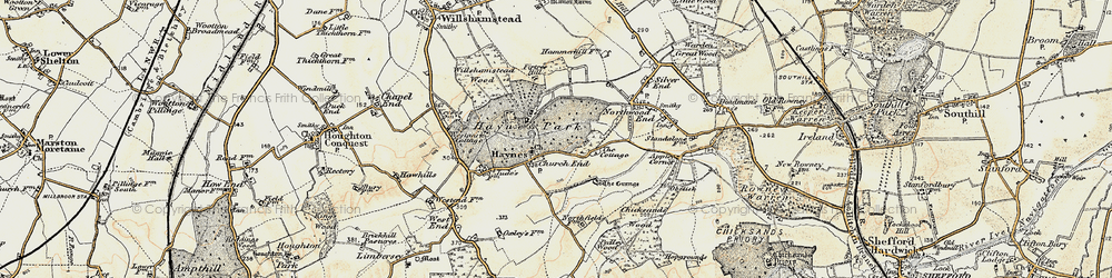 Old map of Haynes Church End in 1898-1901