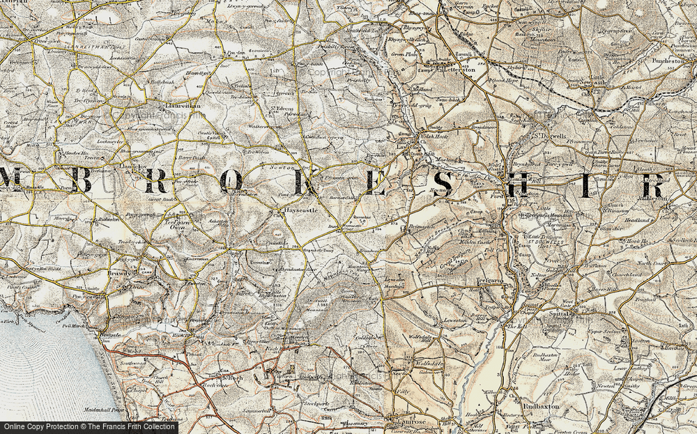 Old Map of Hayscastle Cross, 1901-1912 in 1901-1912
