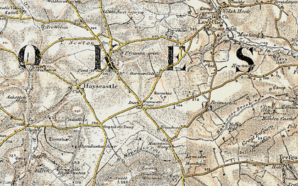 Old map of Hayscastle Cross in 1901-1912