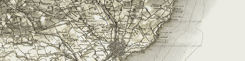 Old map of Hayshead in 1907-1908