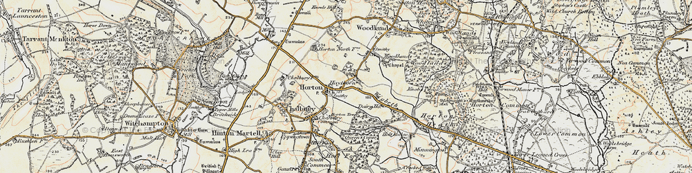 Old map of Haythorne in 1897-1909