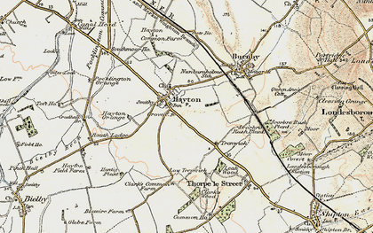Old map of Hayton in 1903