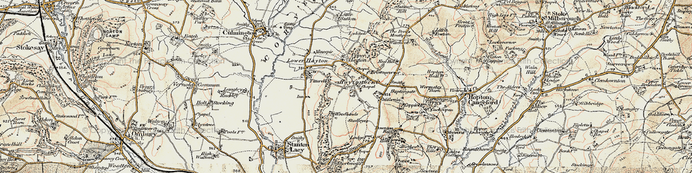 Old map of Hayton's Bent in 1901-1902