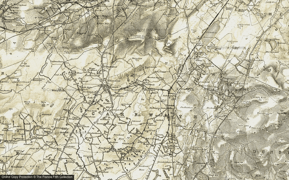 Old Map of Historic Map covering Bughtknowes in 1904-1905