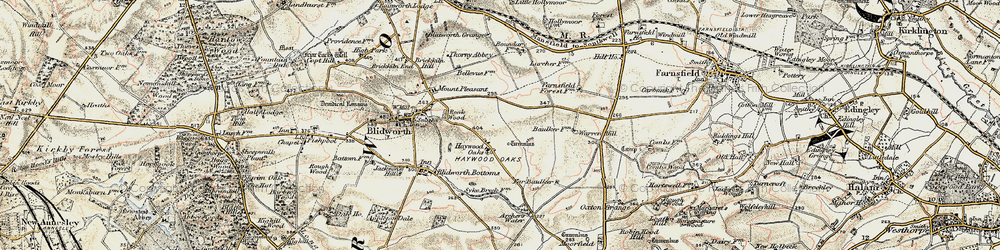 Old map of Oxton Grange in 1902-1903
