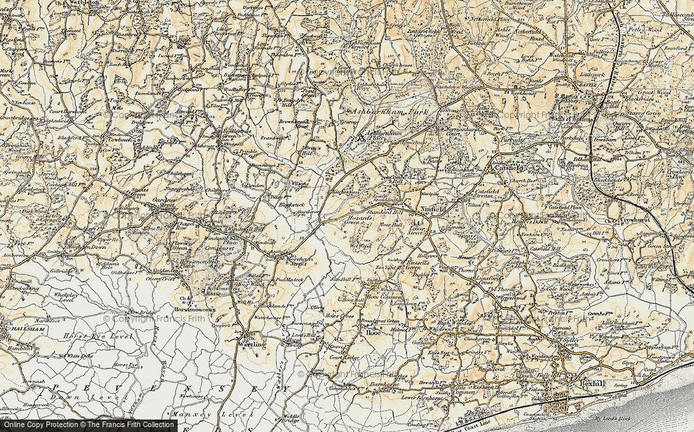 Old Map of Historic Map covering Ash Bourne in 1898