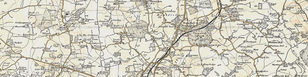 Old map of Hazel End in 1898-1899