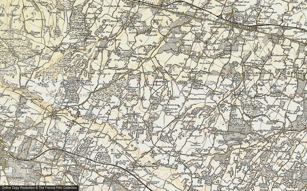 Old Map of Historic Map covering Admiral Wood in 1897-1898
