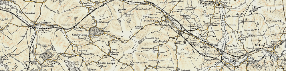 Old map of Hazel Stub in 1898-1901