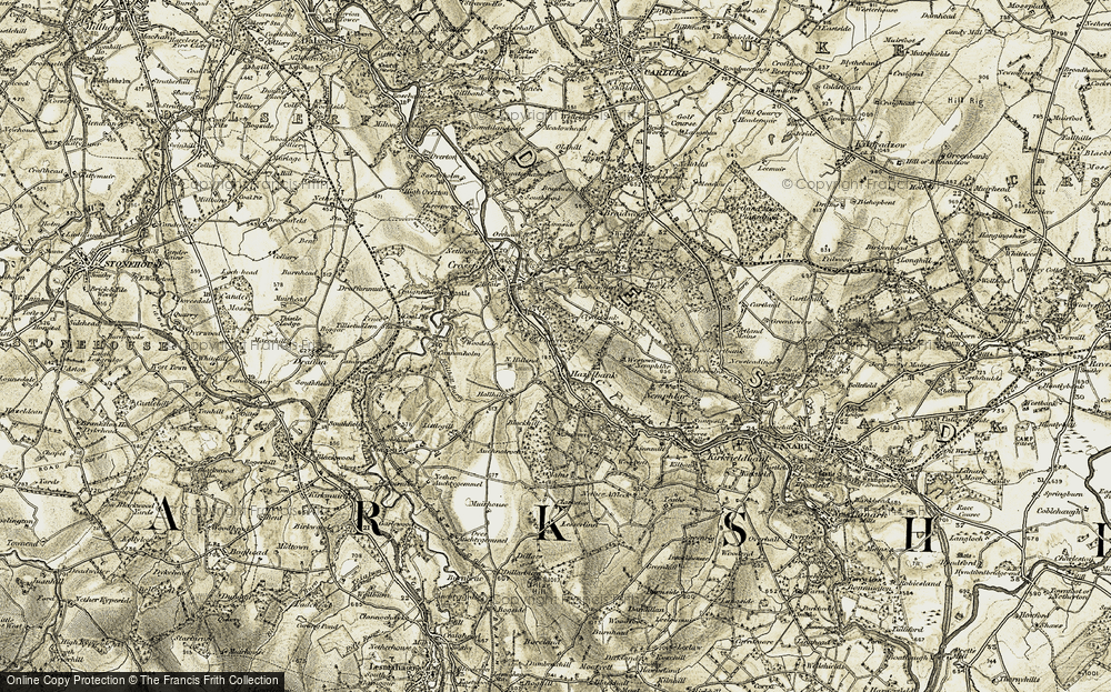 Old Map of Historic Map covering West-town of Nemphlar in 1904-1905
