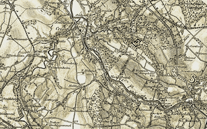 Old map of West-town of Nemphlar in 1904-1905