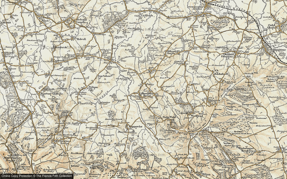 Old Map of Hazelbury Bryan, 1897-1909 in 1897-1909