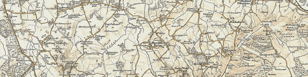 Old map of Hazelbury Bryan in 1897-1909