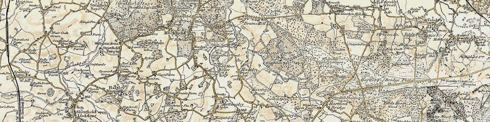 Old map of Hazeley in 1897-1909