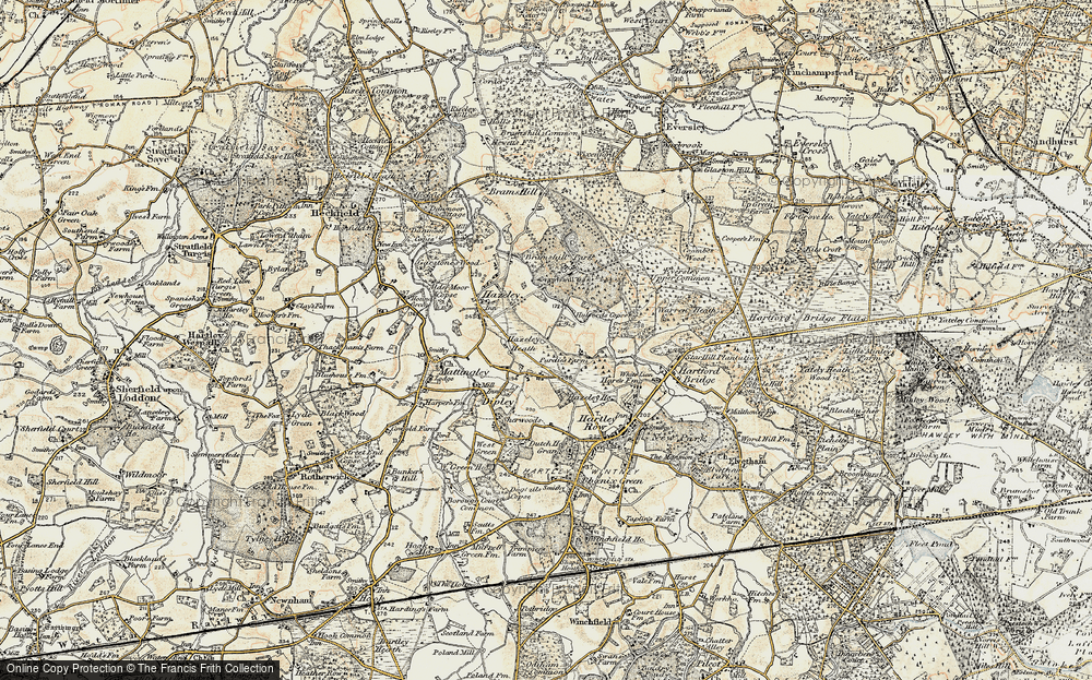 Old Map of Historic Map covering Bramshill Park in 1897-1909