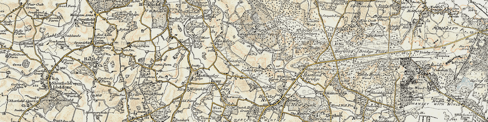 Old map of Hazeley Heath in 1897-1909