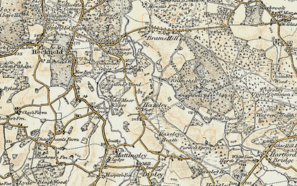 Old map of Hazeley Lea in 1897-1909