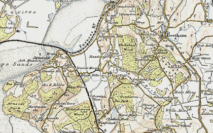 Old map of Hazelslack in 1903-1904