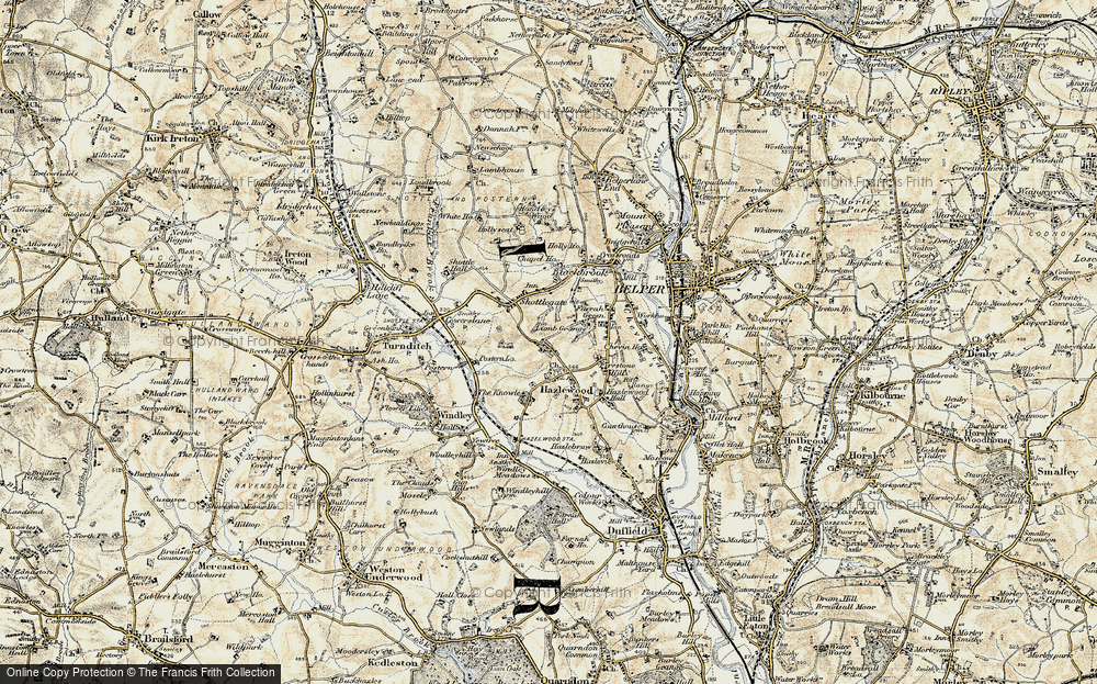 Old Map of Hazelwood, 1902 in 1902