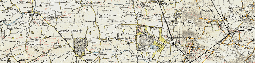 Old map of Hazlerigg in 1901-1903