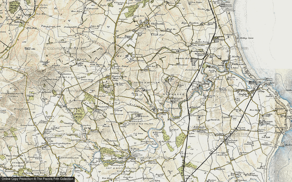 Old Map of Historic Map covering Bank Ho in 1901-1903
