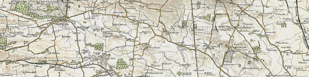 Old map of Headlam in 1903-1904