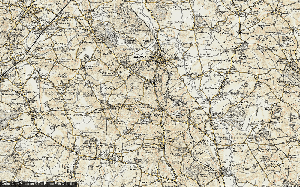 Old Map of Headless Cross, 1899-1902 in 1899-1902