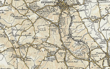 Old map of Headless Cross in 1899-1902