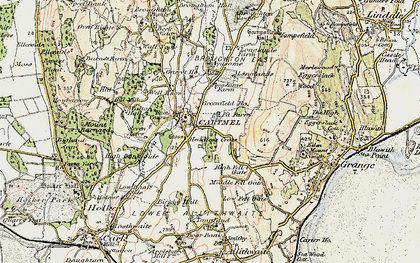 Old map of Aynsome Manor (Hotel) in 1903-1904