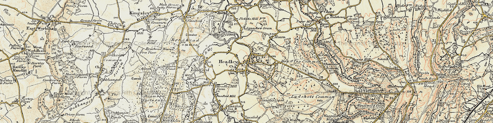 Old map of Headley in 1897-1909