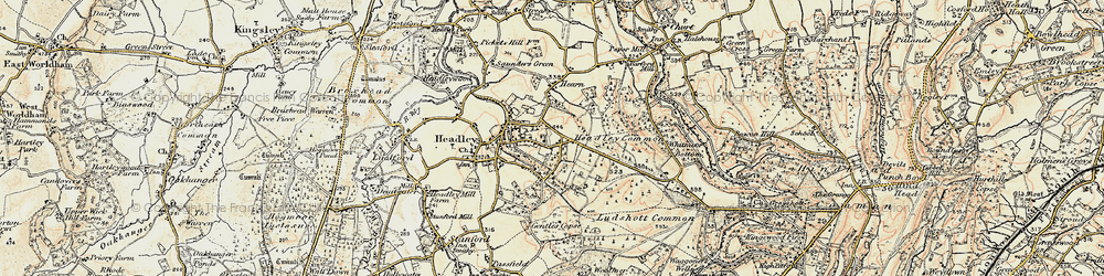 Old map of Headley Down in 1897-1909