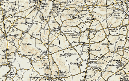 Old map of Headley Heath in 1901-1902