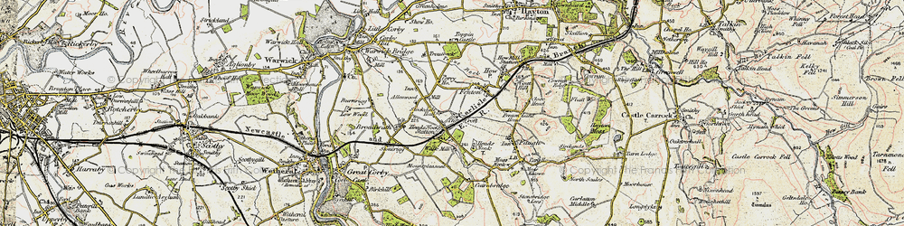 Old map of Heads Nook in 1901-1904